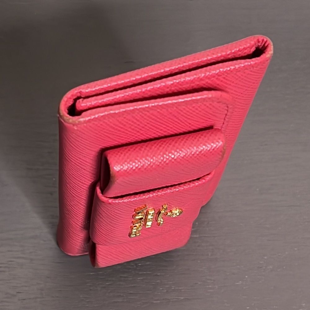 Prada Saffiano Ribbon Leather Key Case Pink & unbranded keychain charm strap - Picture 9 of 12